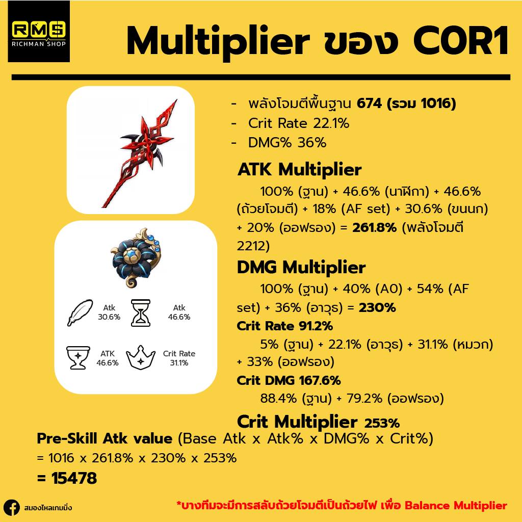genshin impact arlecchino multiplier c0r1
